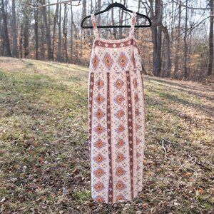 SOUTHWESTERN MAXIDRESS LINEN BLEND EMPIRE WAIST Jumper BOJO